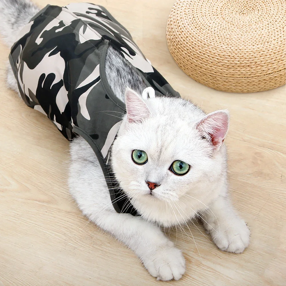Pet Cat Weaning Cotton Clothes Surgical Post Surgery Onesie Clothes Licking Protective Cat Recovery Suit for Male and Female - Image 3