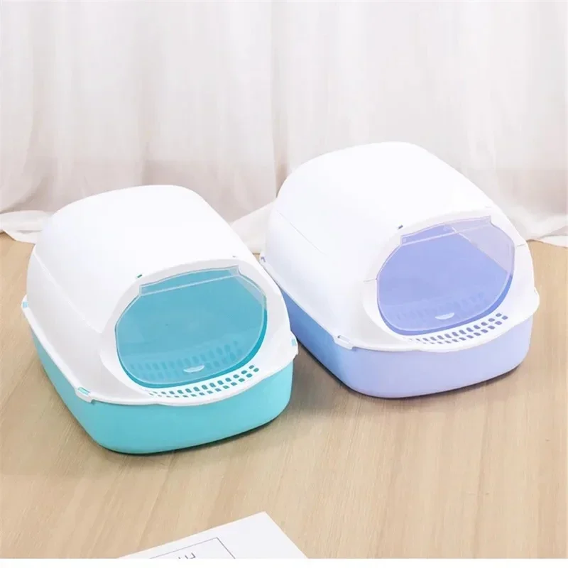 Kitty Sandbox Cat Litter Box Semi-enclosed Splashproof Cat Tray Cat Toilet Cleaning Basin Supplies Pet Toilet Kitten Tray Bedpan - Image 8