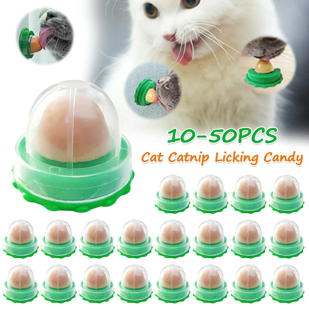 10-50PCS Cat Catnip Licking Candy Sugar Ball Wall Sucker Lick Catnip Sugar Balls Smart Cat Toys Interactive Ball Cats Mint Toy - Image 10