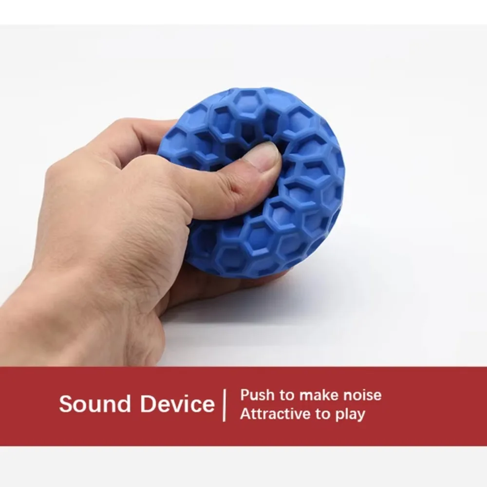 New Dog Toys Bite Resistant Interactive Throwing Sound Honeycomb Balls Natural Rubber Teething Clean Teeth Toys Pet Products - Image 5