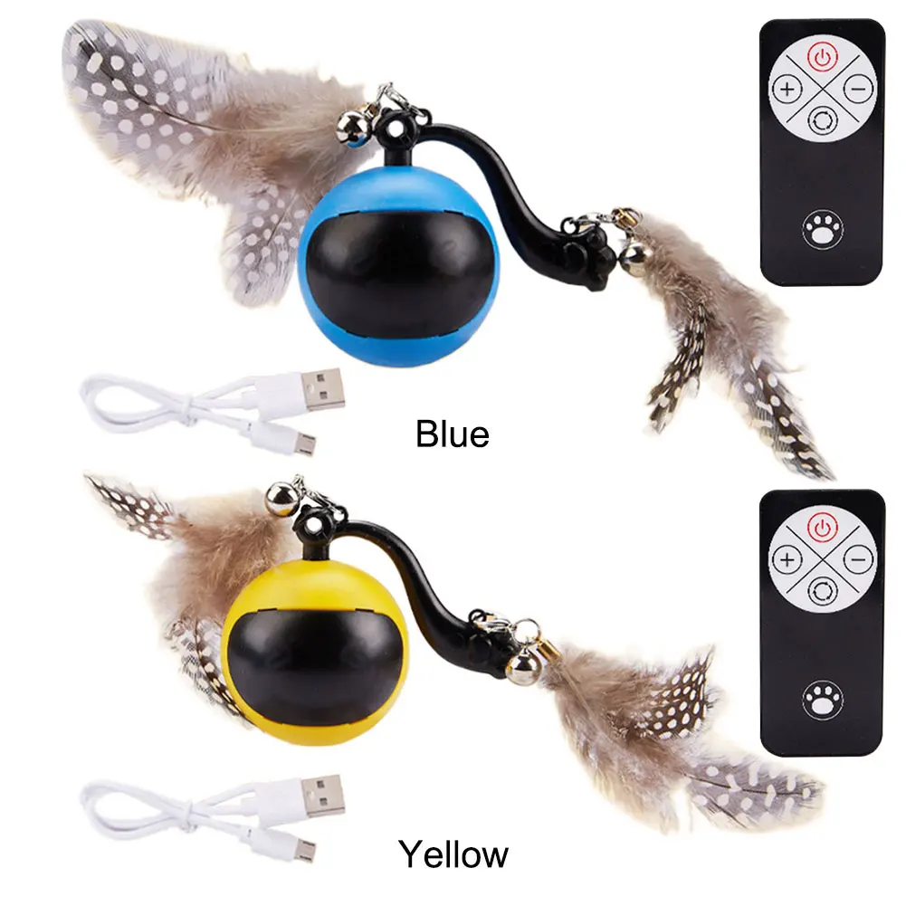 Cat Interactive Ball with Feather Tails And Sound Automatic Rolling Ball Interactive Cat Toy Ball for Cats and Kittens - Image 4
