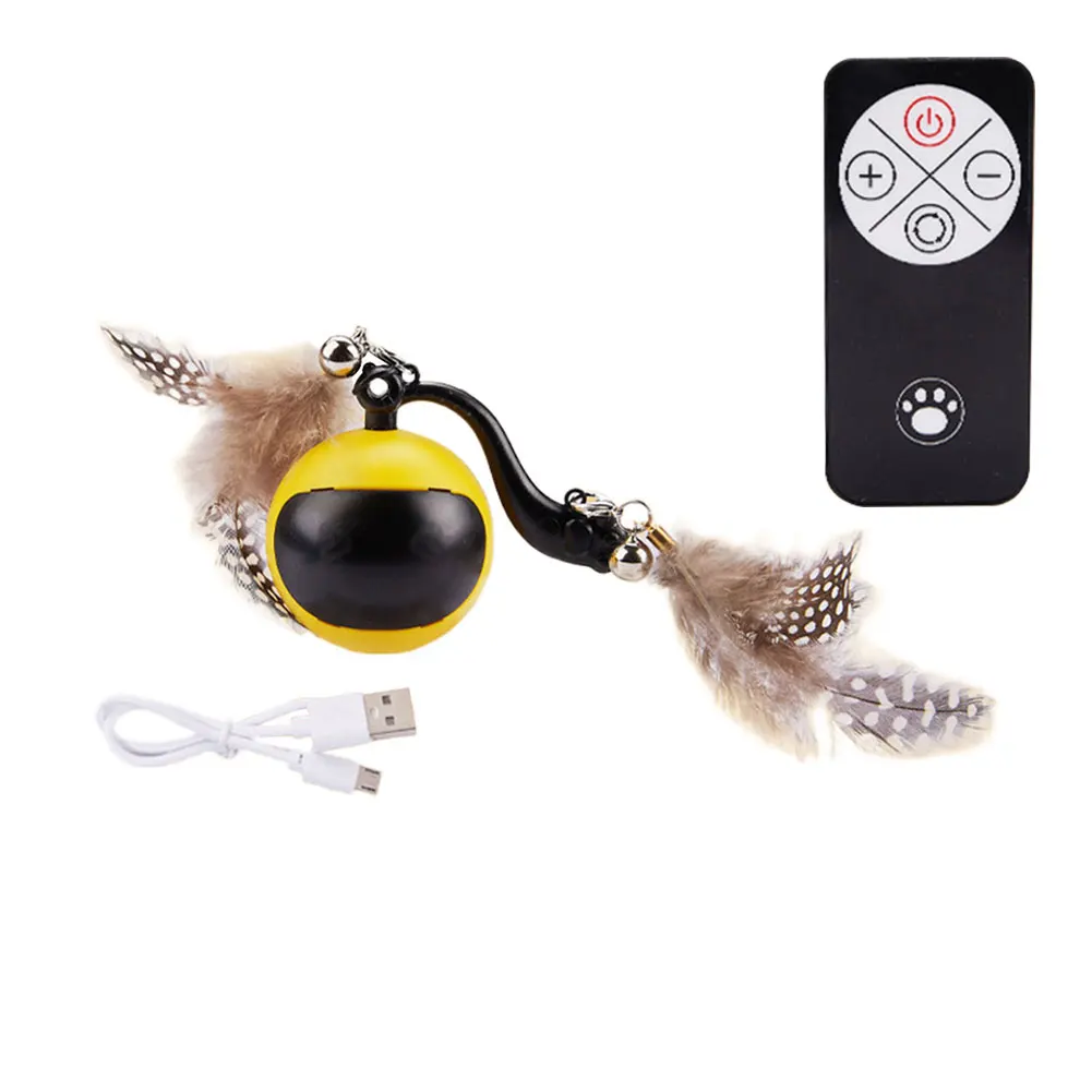 Cat Interactive Ball with Feather Tails And Sound Automatic Rolling Ball Interactive Cat Toy Ball for Cats and Kittens - Image 2