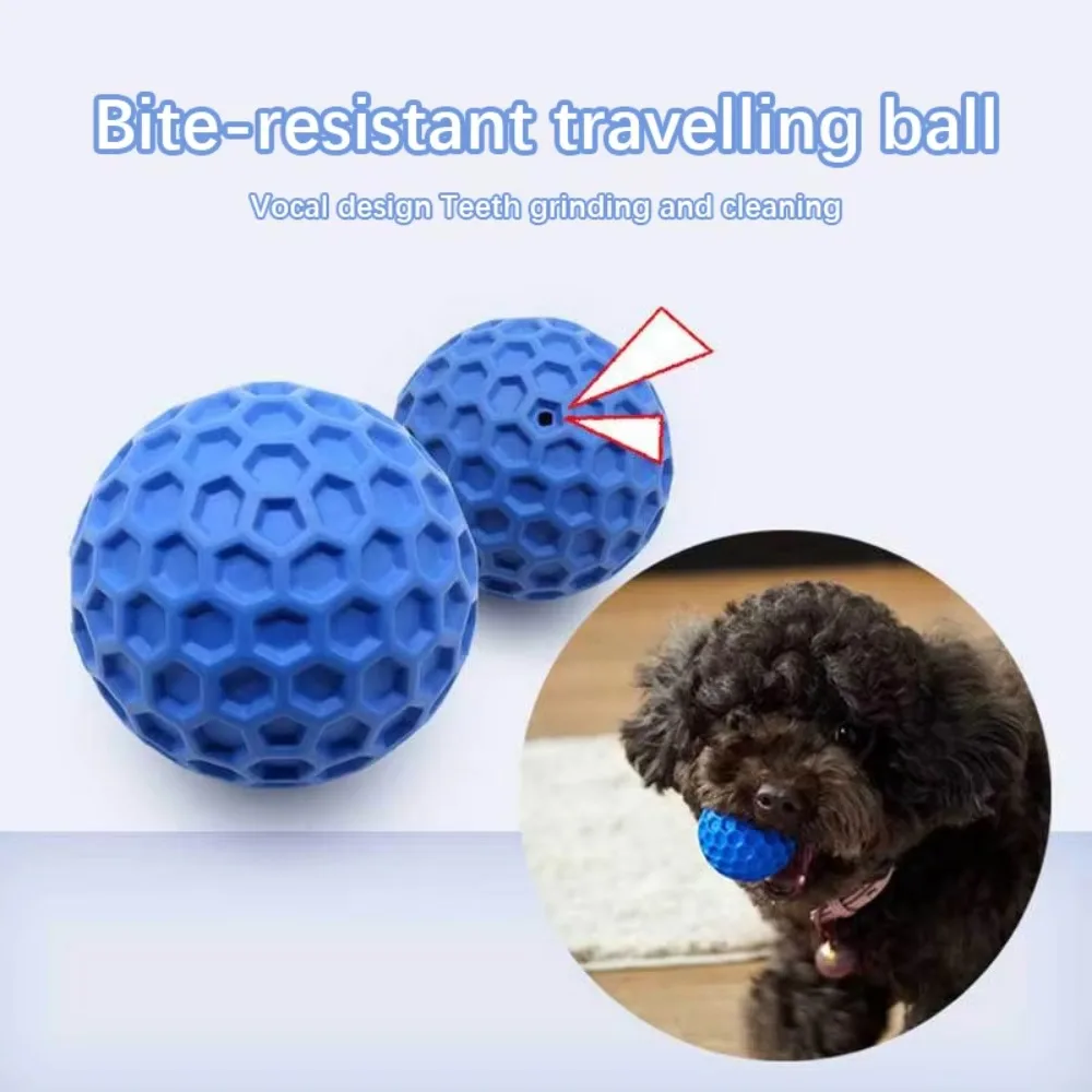 New Dog Toys Bite Resistant Interactive Throwing Sound Honeycomb Balls Natural Rubber Teething Clean Teeth Toys Pet Products - Image 3