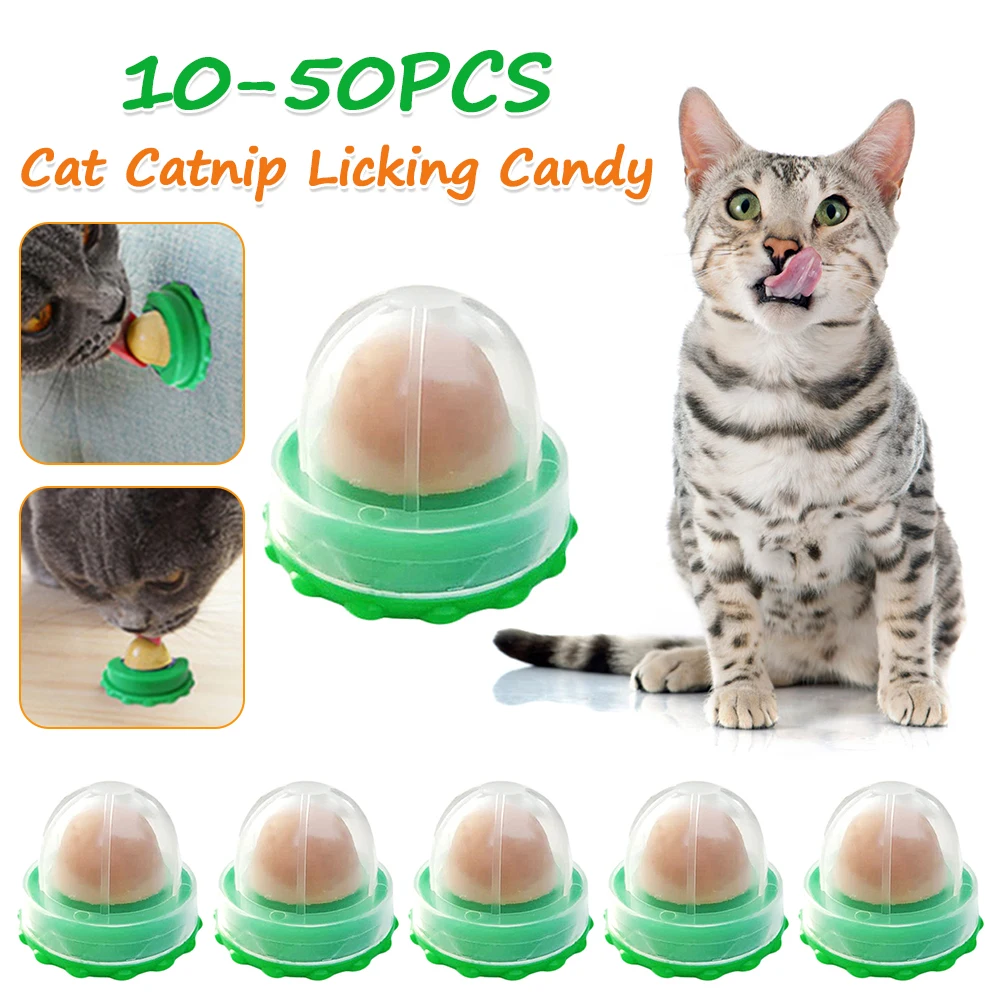10-50PCS Cat Catnip Licking Candy Sugar Ball Wall Sucker Lick Catnip Sugar Balls Smart Cat Toys Interactive Ball Cats Mint Toy - Image 9
